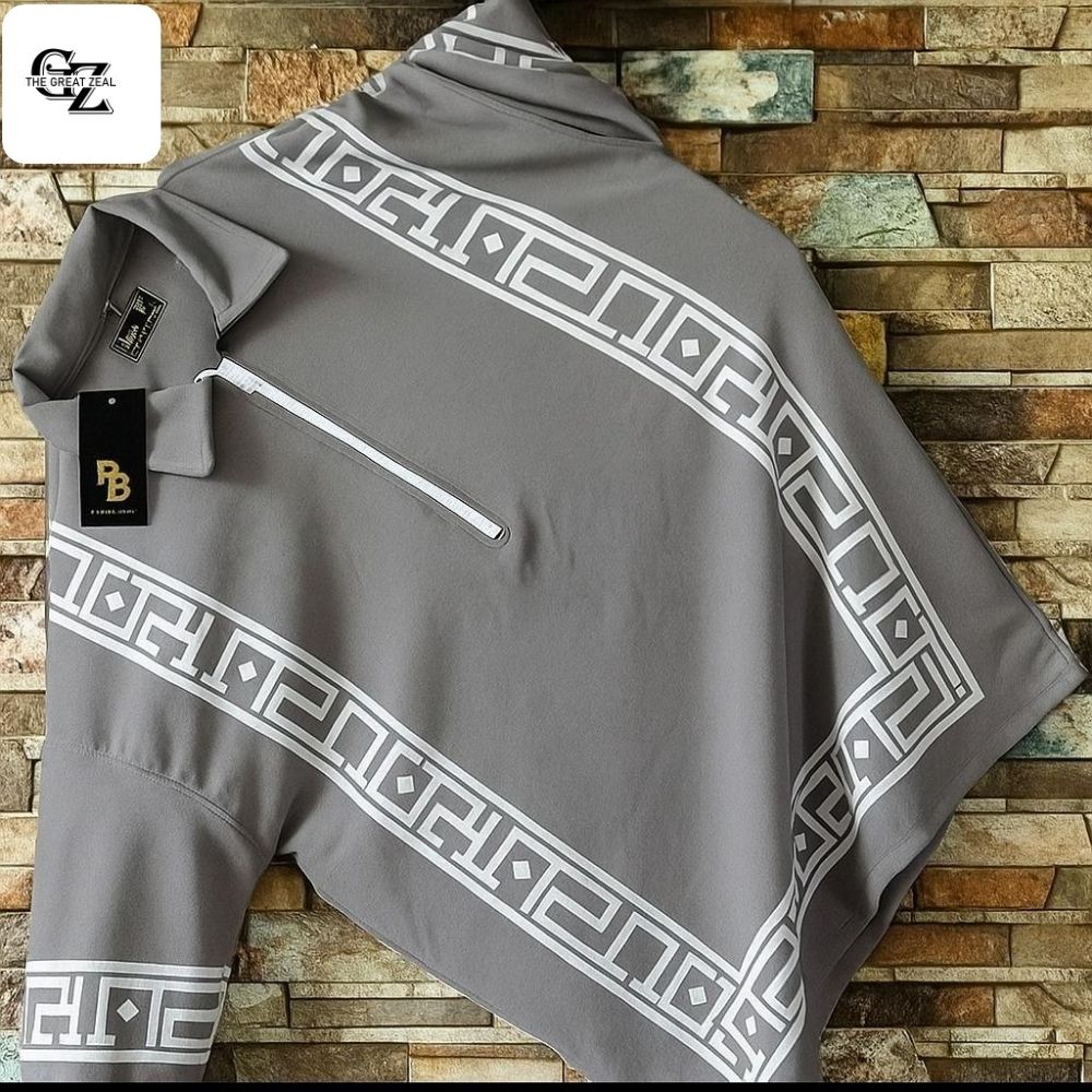 The Great Zeal Printed Zipped Collar T-Shirt