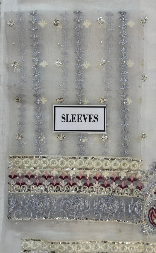 Agha Noor Luxury Organza 3-Piece Suit – Hand Embellished & Embroidered (High Quality)