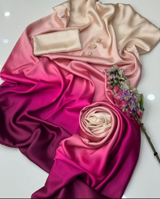 New Arrival – Floral Digital Printed 3-Piece Silk Suit (Shirt, Trouser & Dupatta)