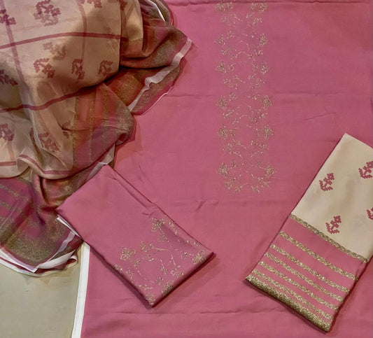 Pure Swiss Lawn 3-Piece Set – Digital Print (Shirt, Trouser & Chiffon Dupatta)