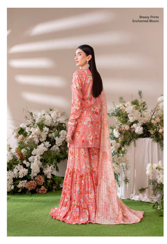 3PC Lawn Printed Suit – Midnight Rose