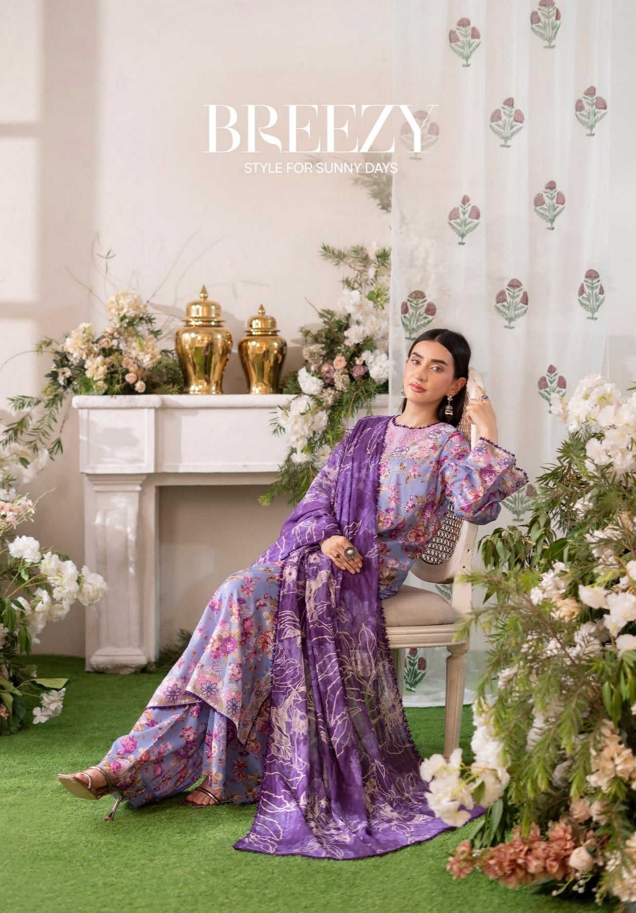 3PC Lawn Printed Suit – Velvet Glow