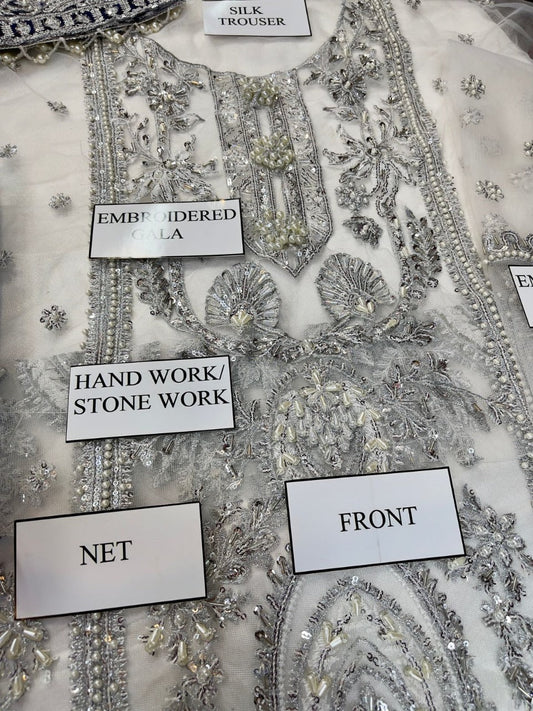 Adan Libas Luxury Bridal Wedding Dress – Heavy Embroidered Net & Silk (3PC Unstitched)