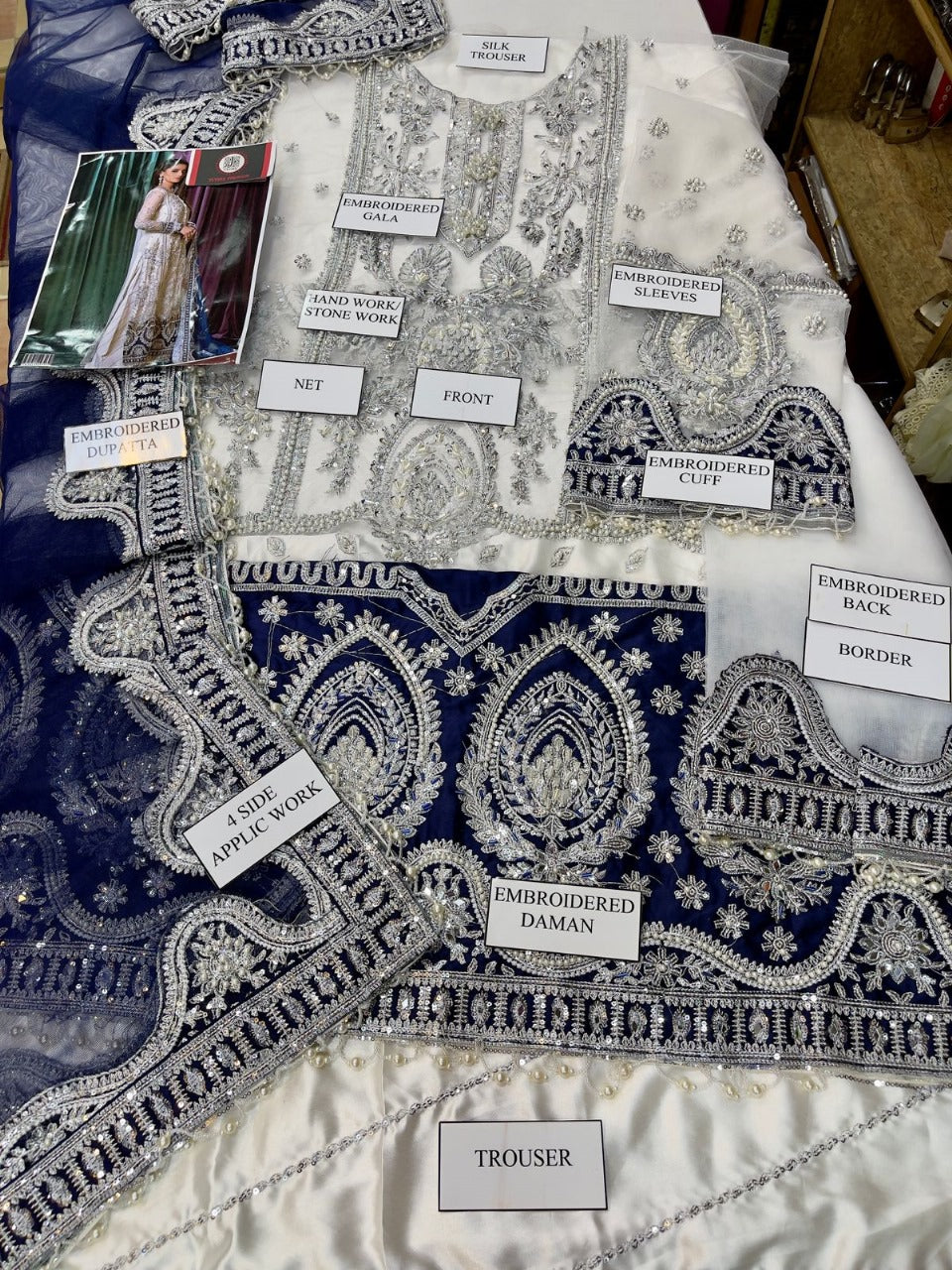 Adan Libas Luxury Bridal Wedding Dress β Heavy Embroidered Net & Silk (3PC Unstitched)