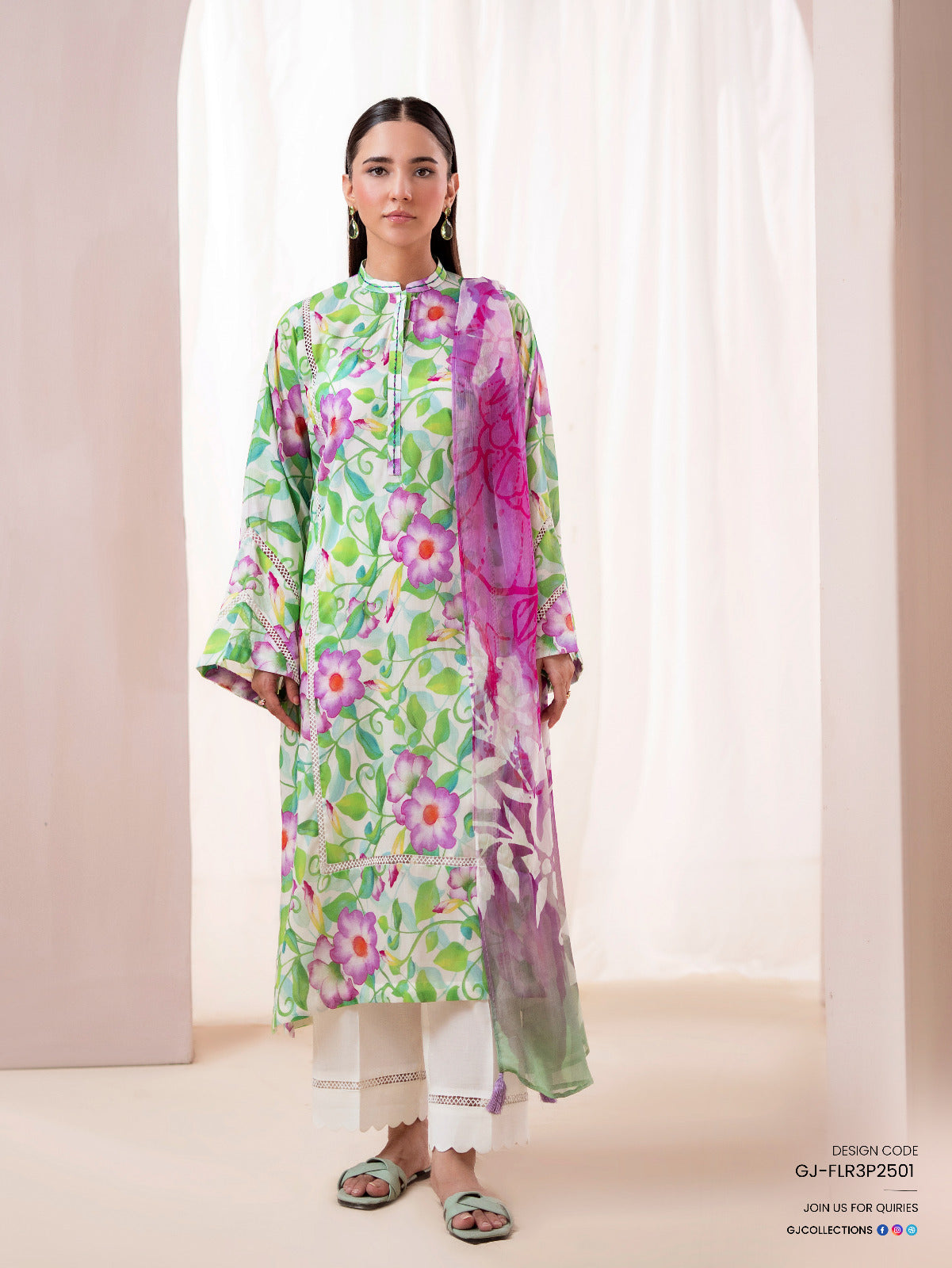 Floreena | Luxury Digital Printed Lawn 3PC Suit