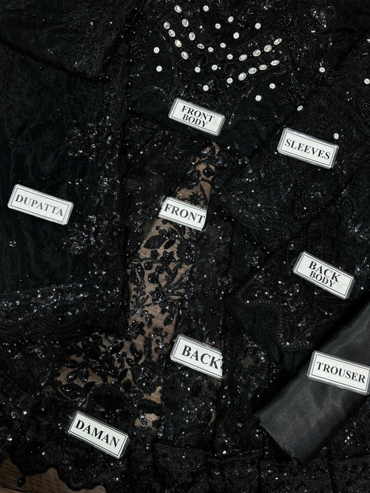 Serene Embroidered Net Frock Replica – 2PC