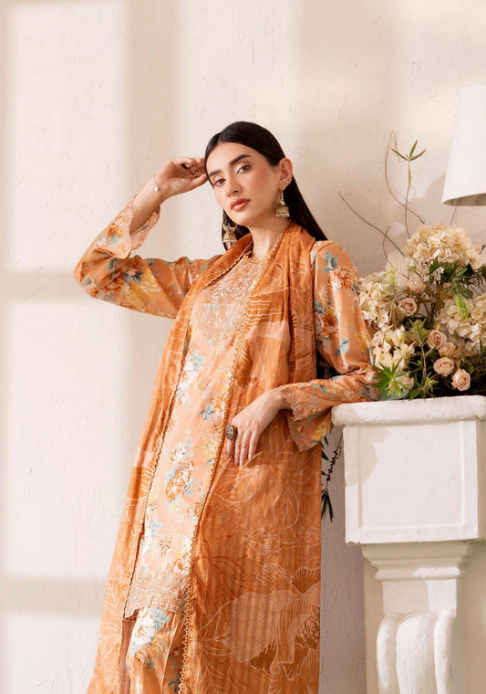 3PC Lawn Printed Suit – Sunset Grace