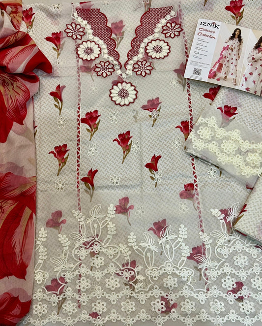 Iznik Lawn Collection | Printed Lawn 3PC Suit with Chiffon Dupatta