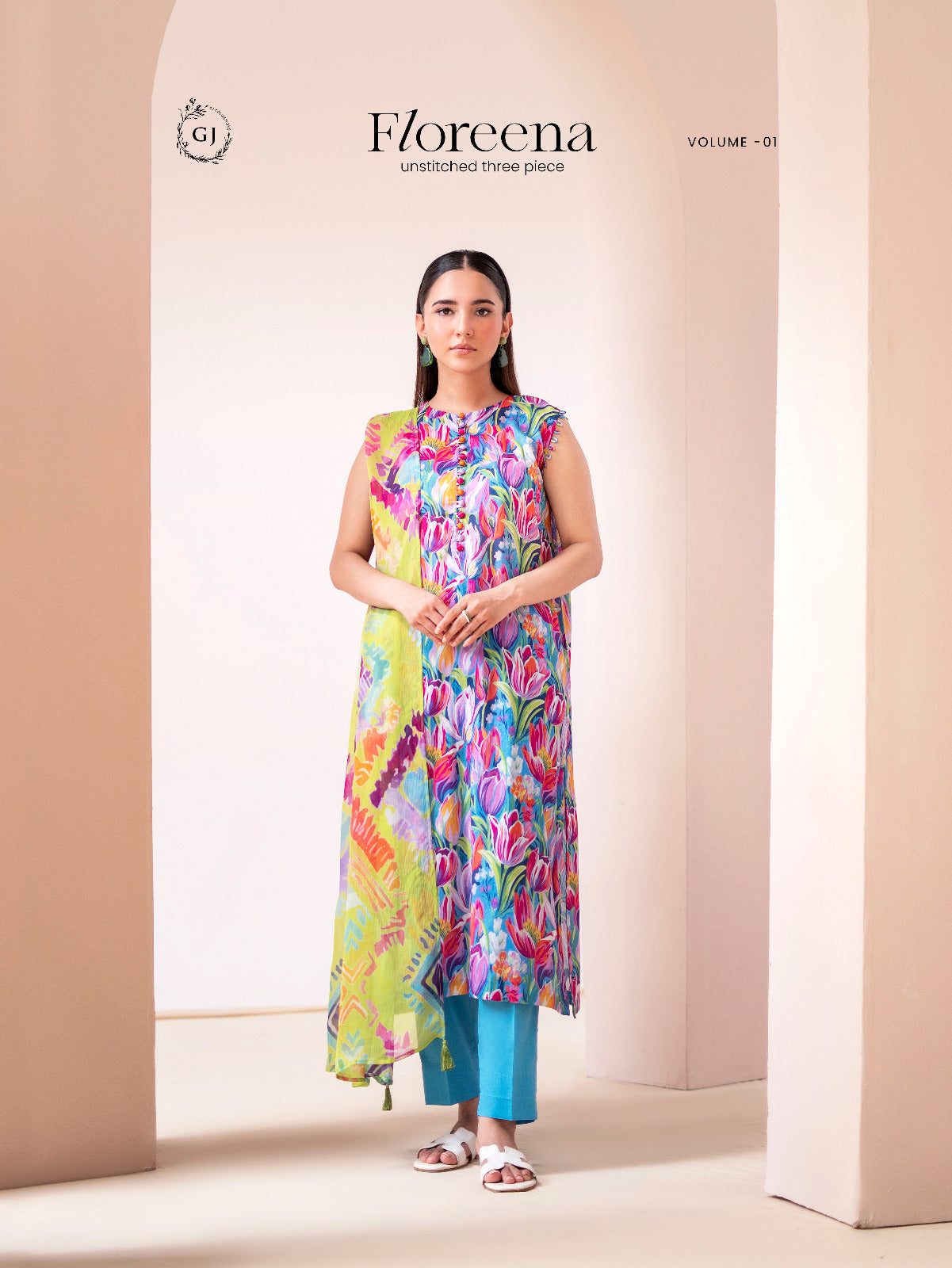 Floreena | Stylish 3PC Digital Printed Lawn Suit