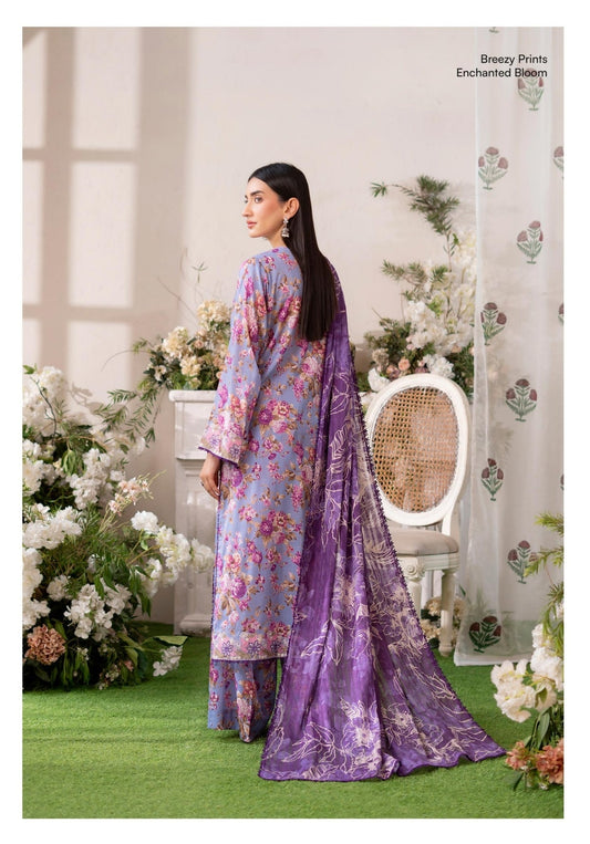 3PC Lawn Printed Suit – Velvet Glow