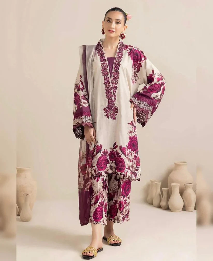 LAWN-PRINTED UNSTITCHED