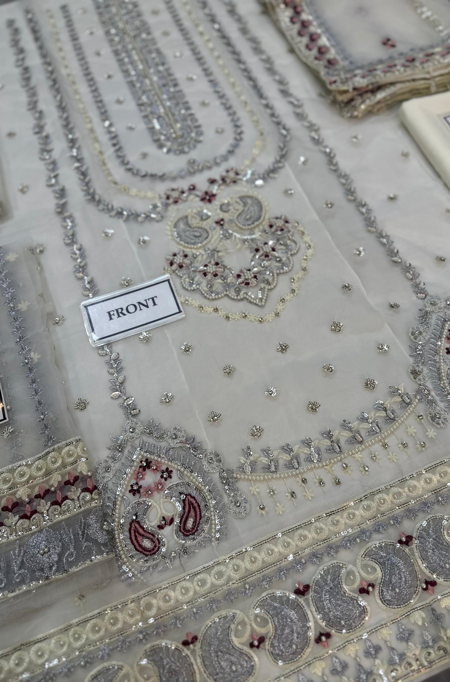 Agha Noor Luxury Organza 3-Piece Suit – Hand Embellished & Embroidered (High Quality)