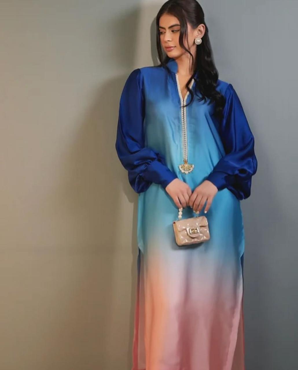 New Arrival – Floral Digital Printed 3-Piece Silk Suit (Shirt, Trouser & Dupatta)