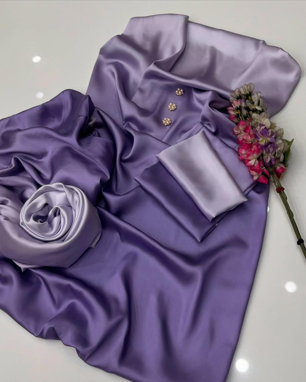 New Arrival – Floral Digital Printed 3-Piece Silk Suit (Shirt, Trouser & Dupatta)
