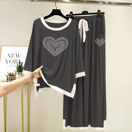 Fresh Cotton Jersey Printed Night Suit – Women’s Medium & Large