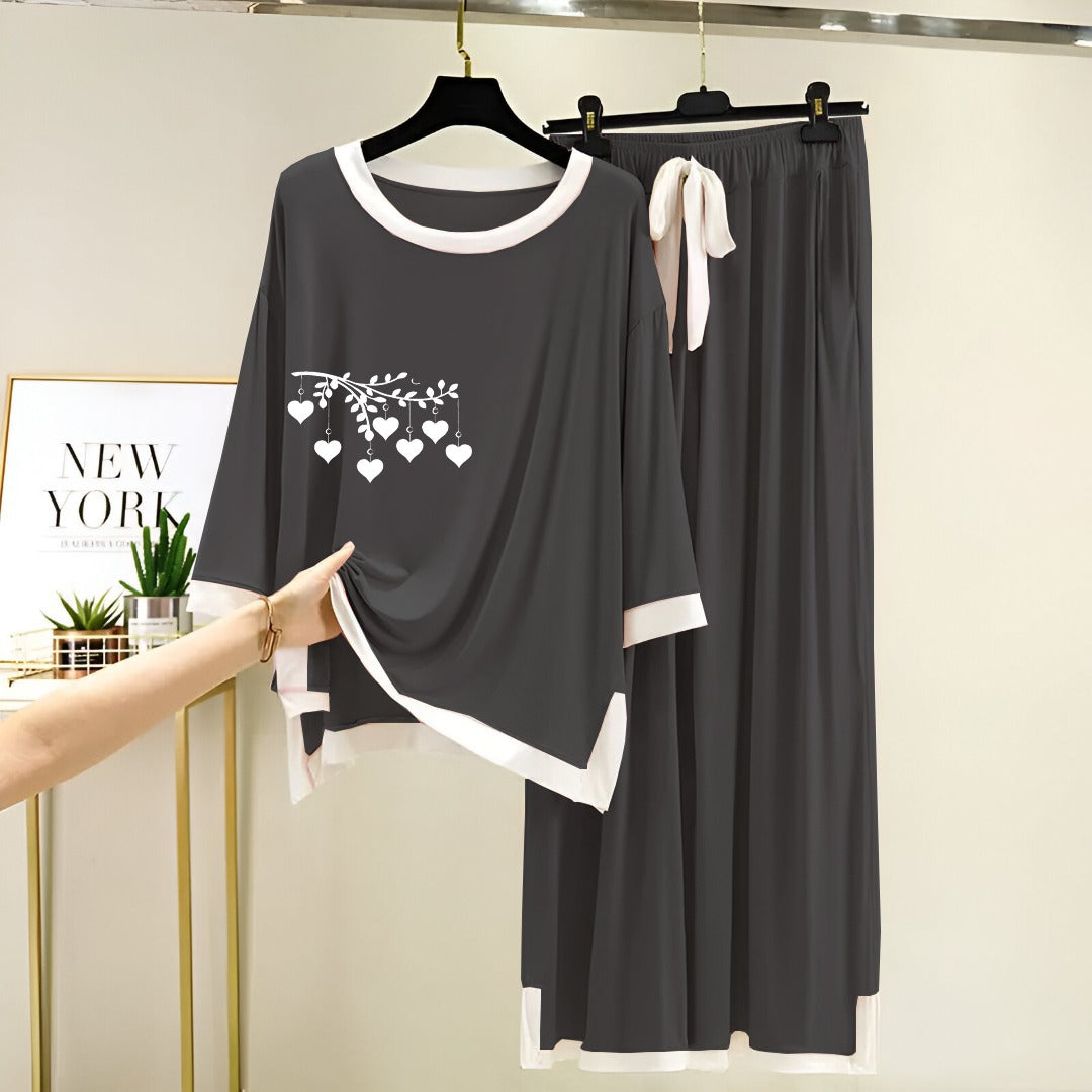 Fresh Cotton Jersey Printed Night Suit – Women’s Medium & Large