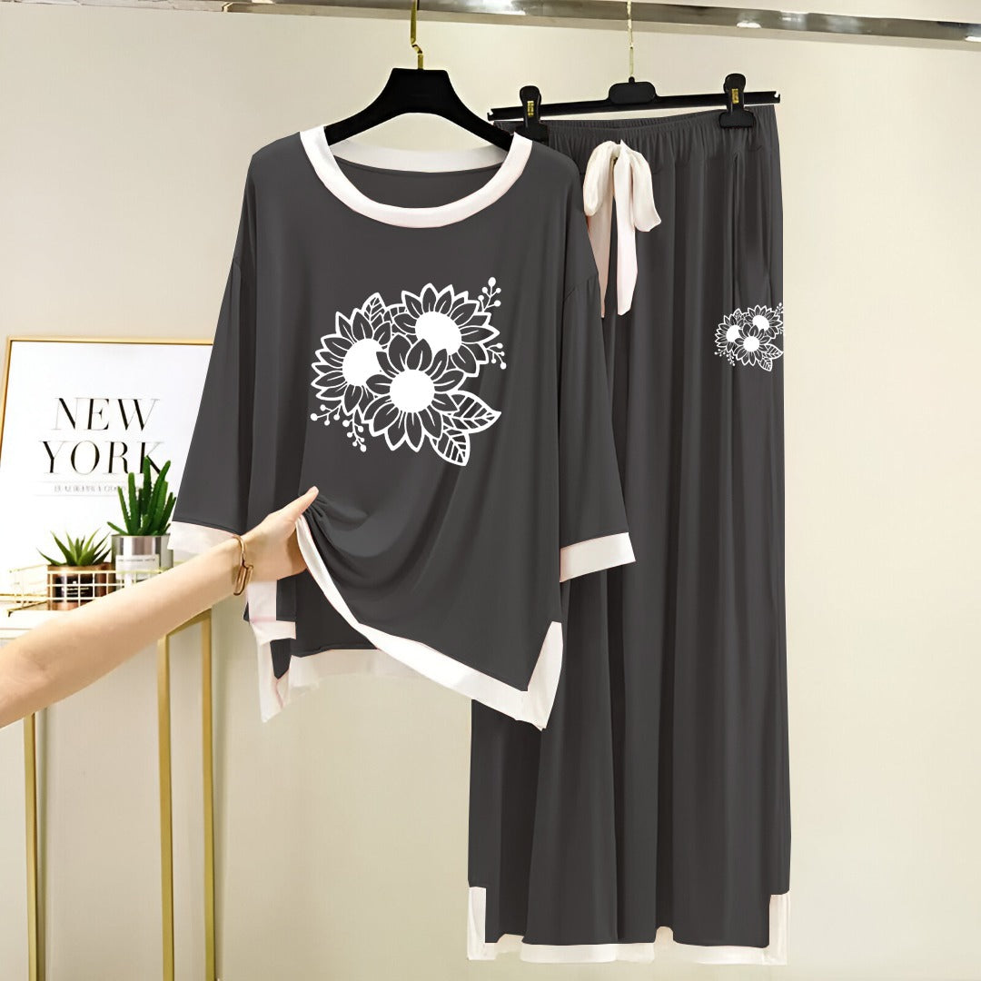 Fresh Cotton Jersey Printed Night Suit – Women’s Medium & Large