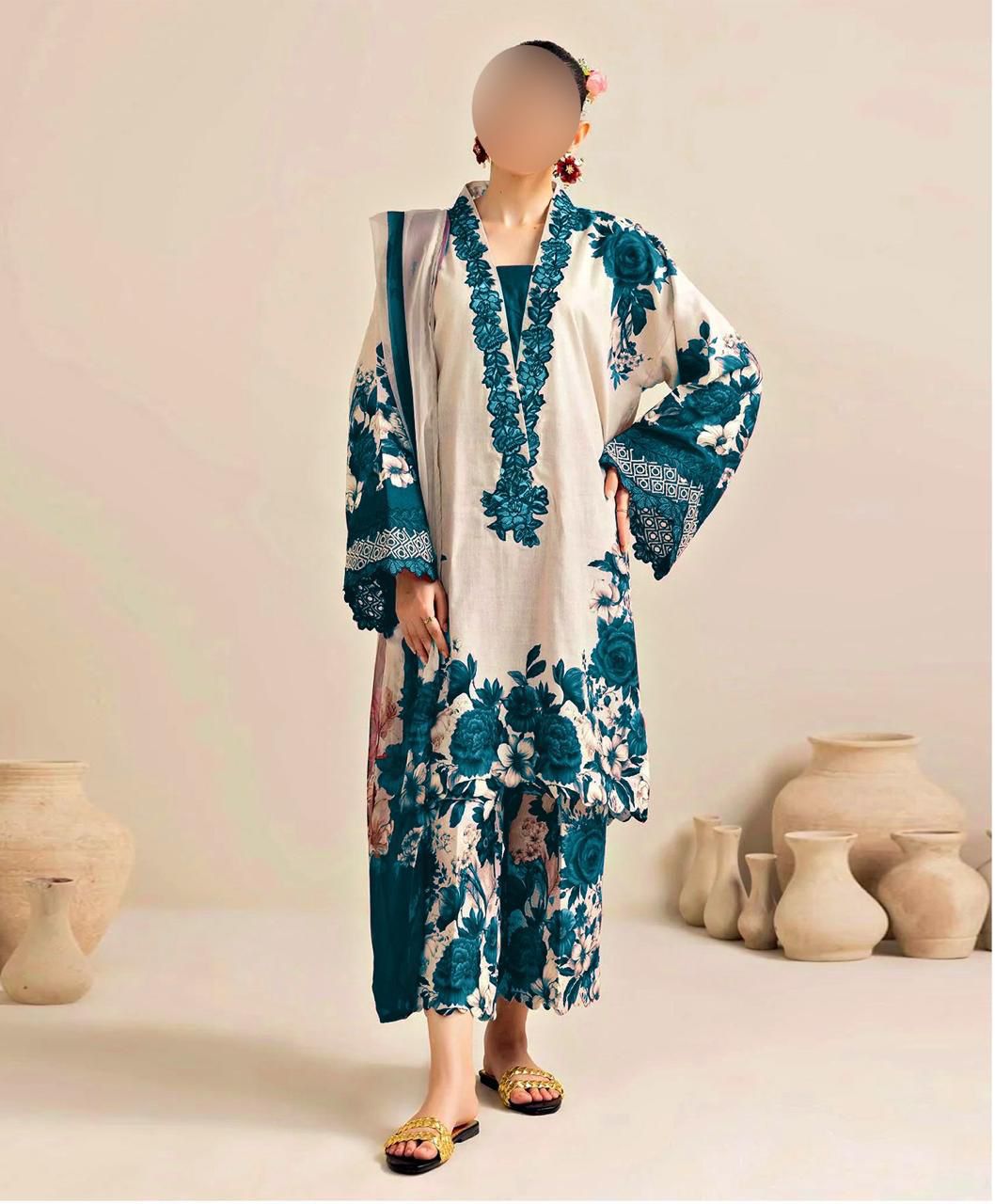 Pure Silk 3 Piece Suit – Digital Printed | The Great Zeal