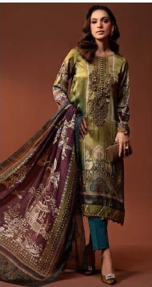 Pure Swiss Lawn 3-Piece Set – Digital Print (Shirt, Trouser & Chiffon Dupatta)
