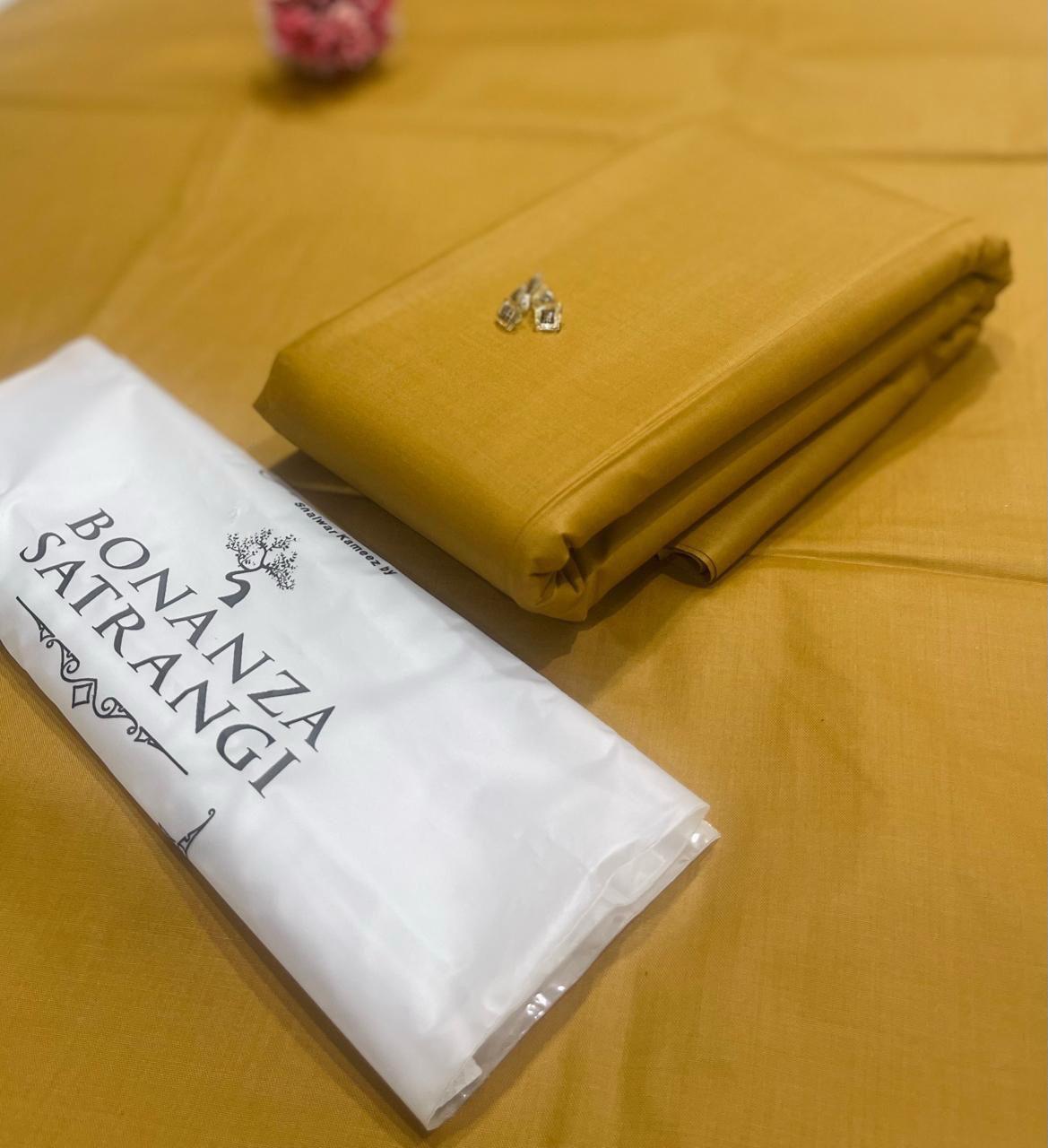 Bonanza Satrangi Men’s Unstitched Soft Cotton – 4 Meter Suit (12 Colors)