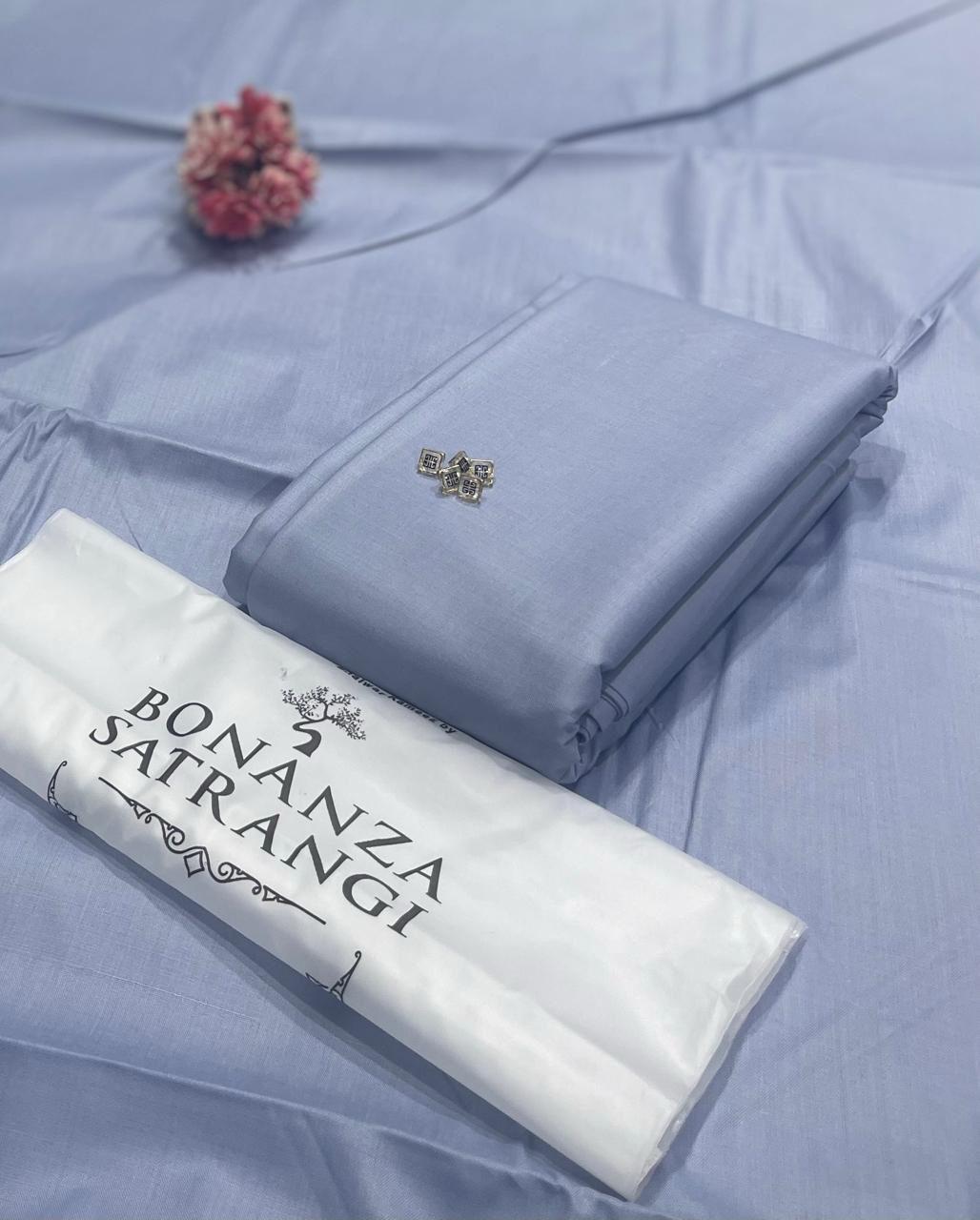 Bonanza Satrangi Men’s Unstitched Soft Cotton – 4 Meter Suit (12 Colors)