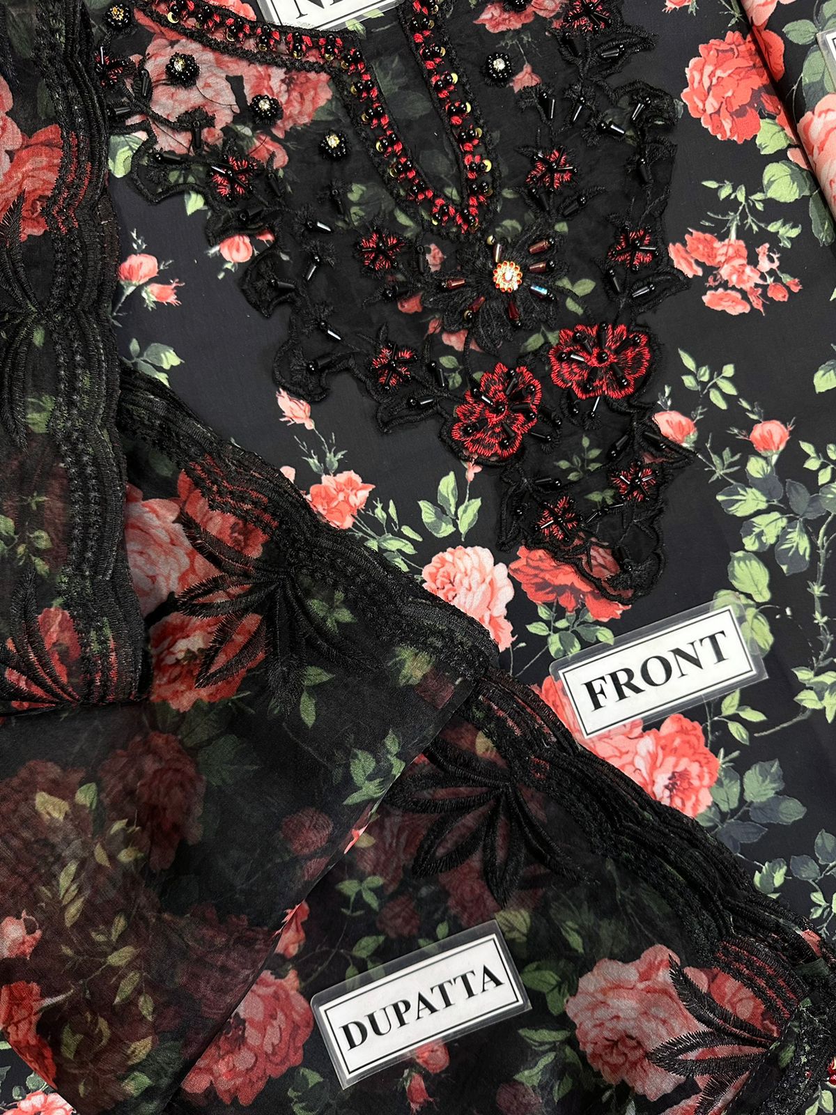 3-Piece Embroidered Swiss Lawn – VANIYA | Floral Elegance