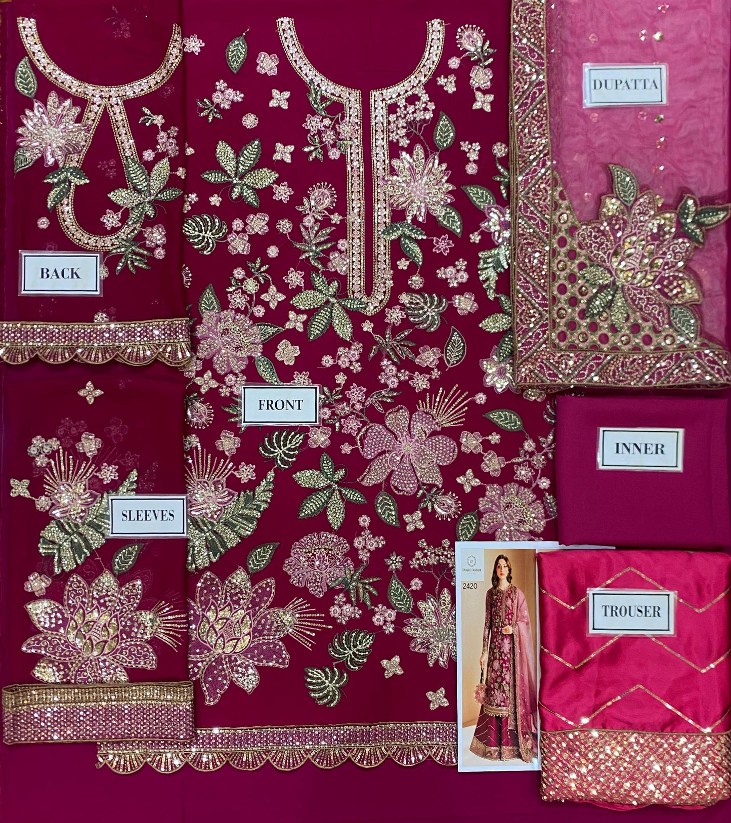 Jazmin Semi Pure Chiffon Embroidered 3PC Suit