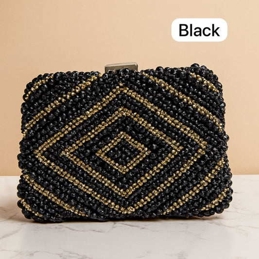 Branded Pearl Party Clutch – Premium A+ Quality (3 Colors | Stylish Metal Handle)