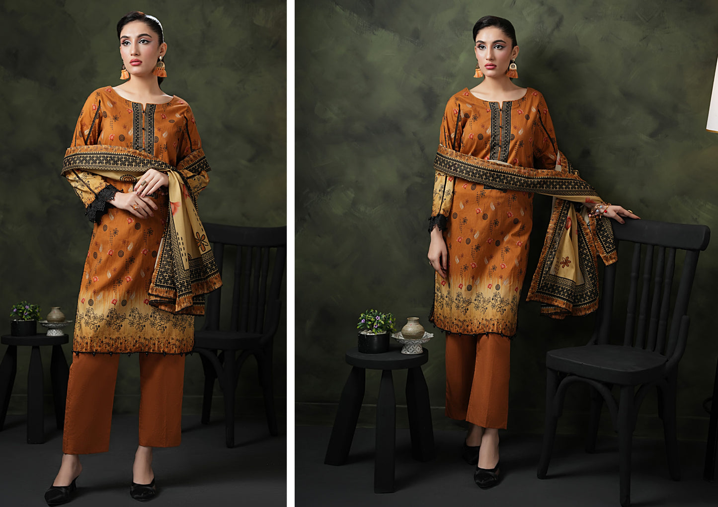 MTF Digital Printed Cotton Lawn Suit by Rose & Vogue – 3 Piece Collection