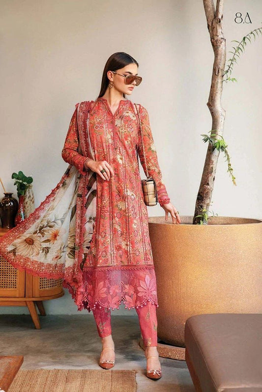 Maria.B Lawn Collection | Printed Lawn 3PC Suit with Chiffon Dupatta