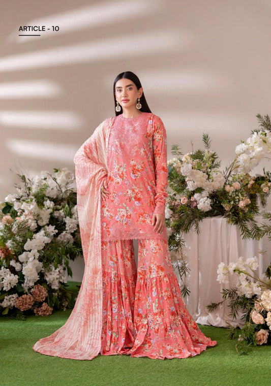 3PC Lawn Printed Suit – Midnight Rose