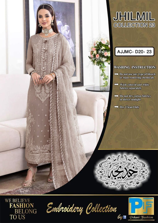 Asim Jofa – JhilMil Chiffon Collection | Luxury 3PC Fully Embroidered Spangle Suit with Net Dupatta