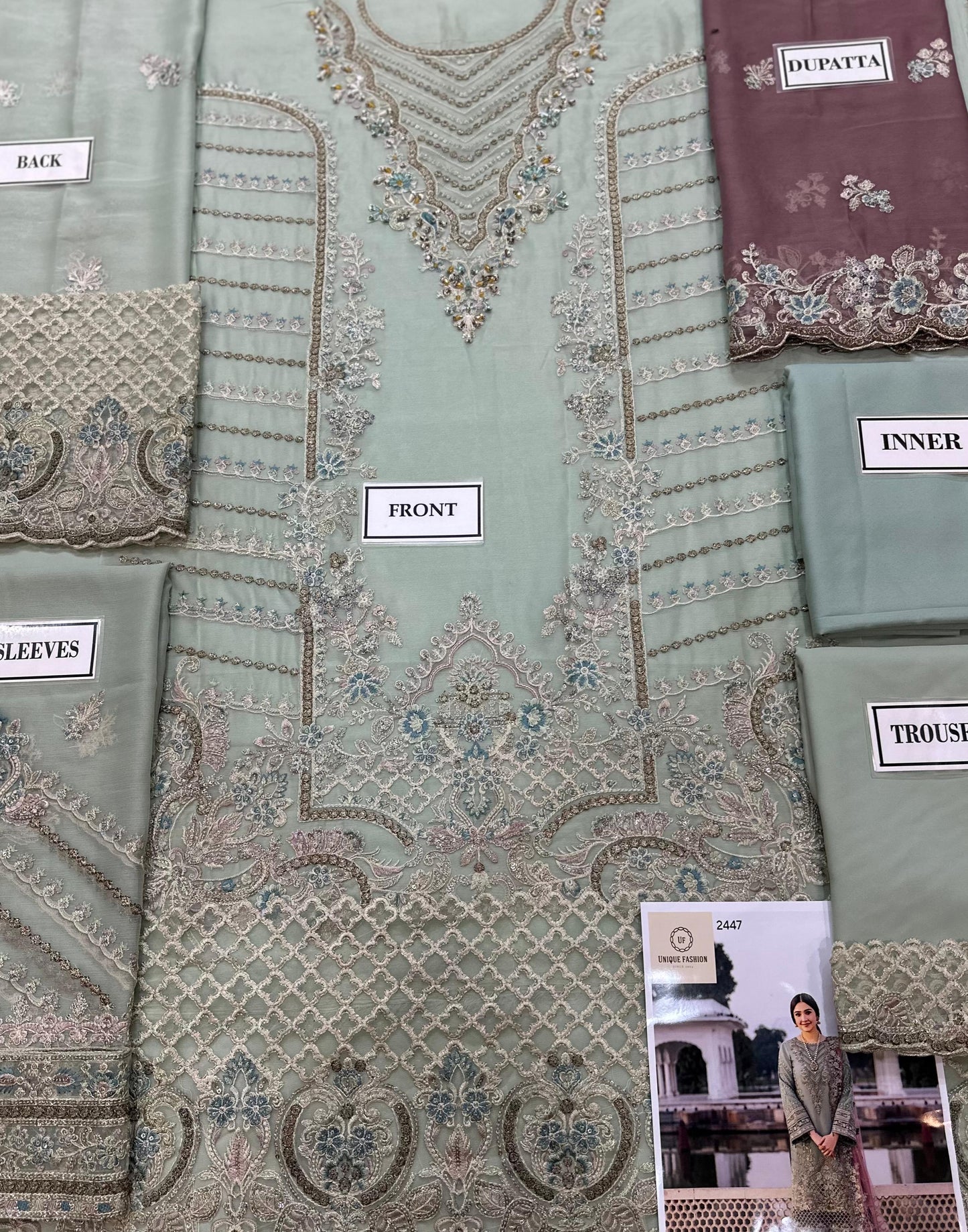 Imrozia Design 2447 – Semi Pure Chiffon Embroidered Luxury Suit