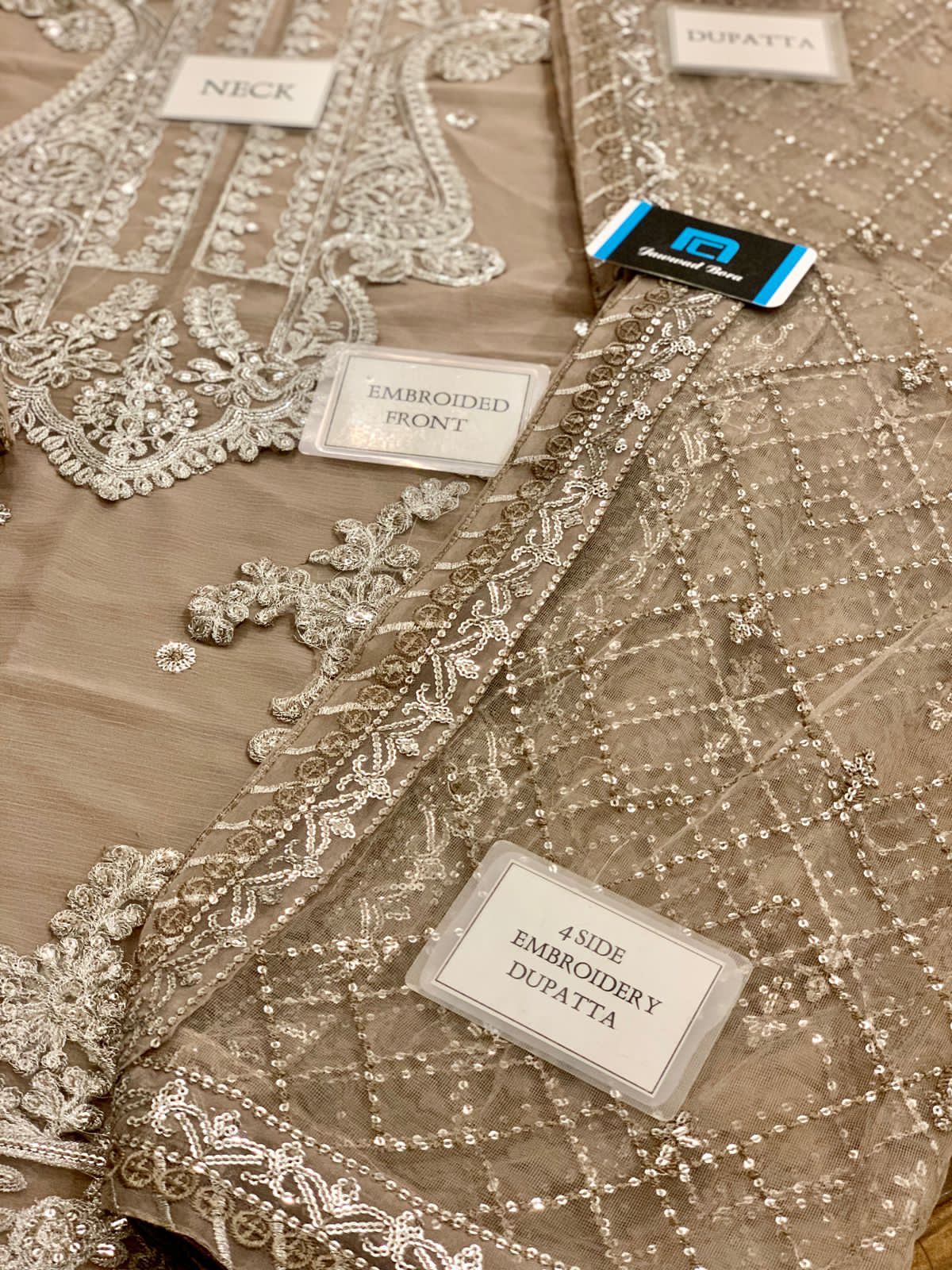 Asim Jofa – JhilMil Chiffon Collection | Luxury 3PC Fully Embroidered Spangle Suit with Net Dupatta