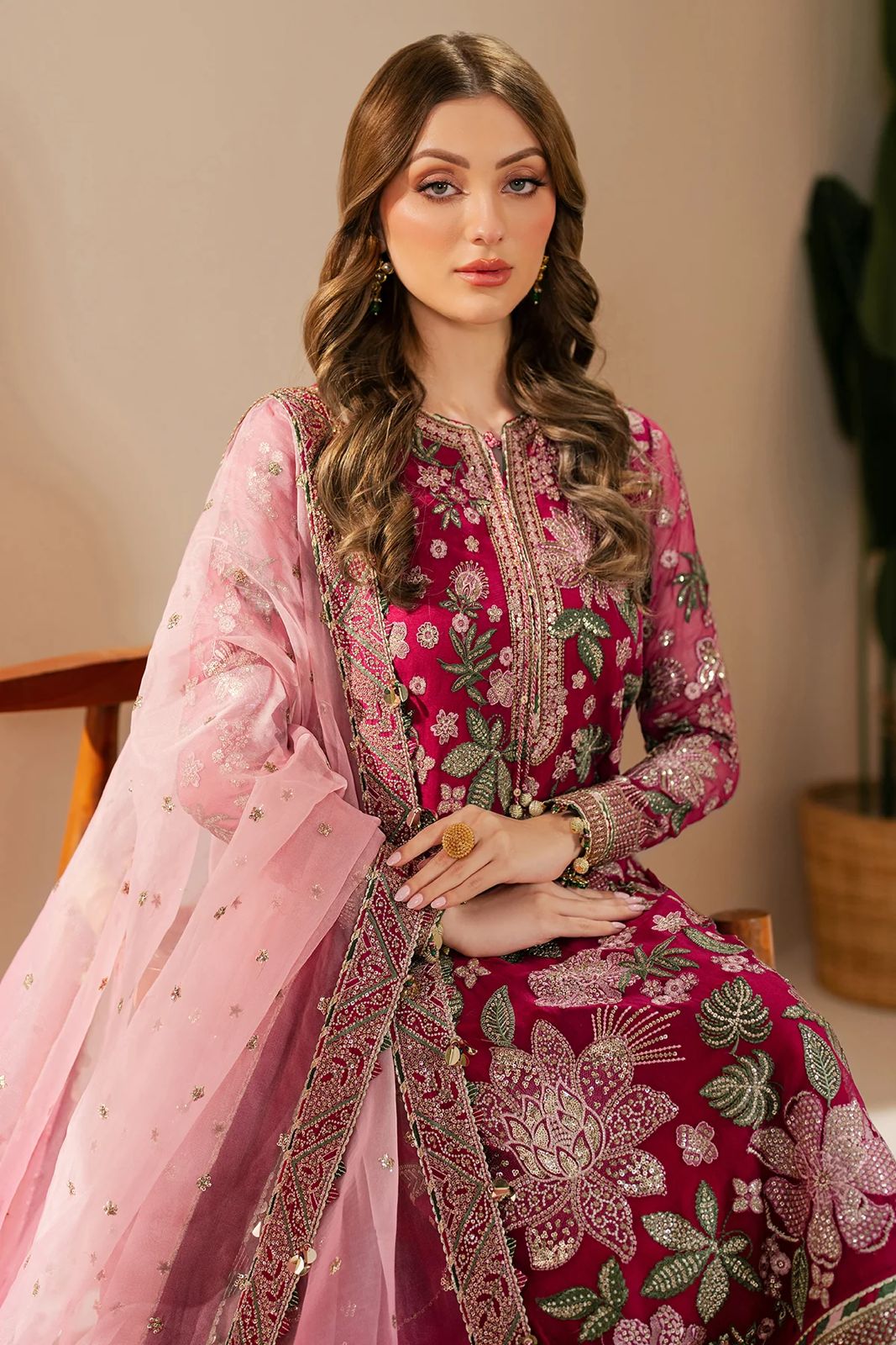 Jazmin Semi Pure Chiffon Embroidered 3PC Suit