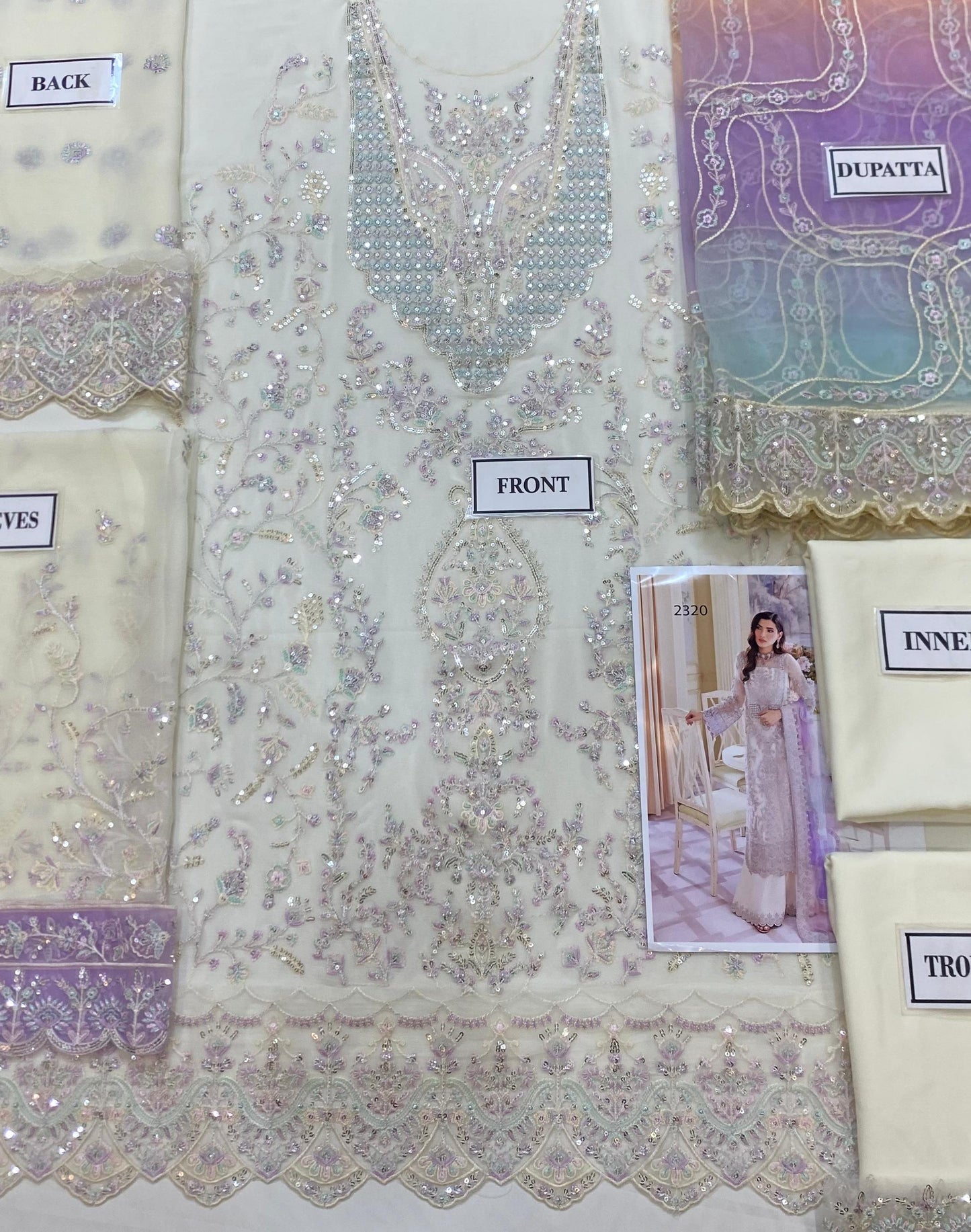 Kanwal Malik Design 2320 – Luxury Bamber Chiffon Embroidered Suit