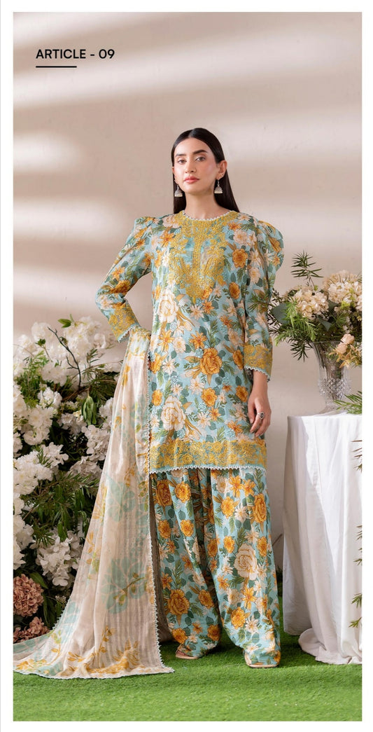 3PC Lawn Printed Suit – Summer Breeze
