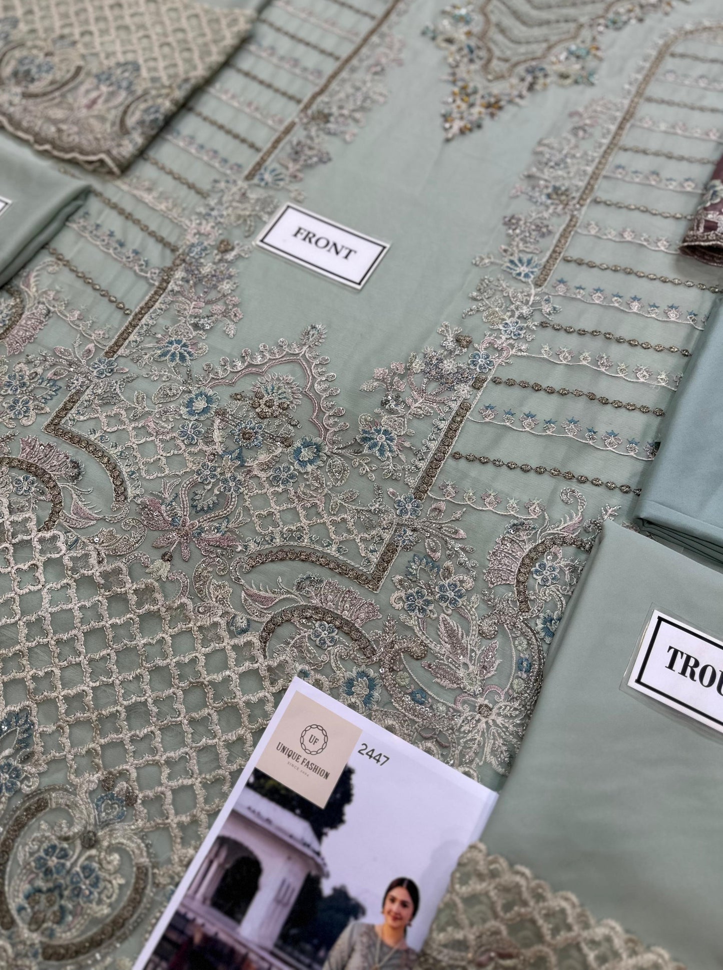 Imrozia Design 2447 – Semi Pure Chiffon Embroidered Luxury Suit