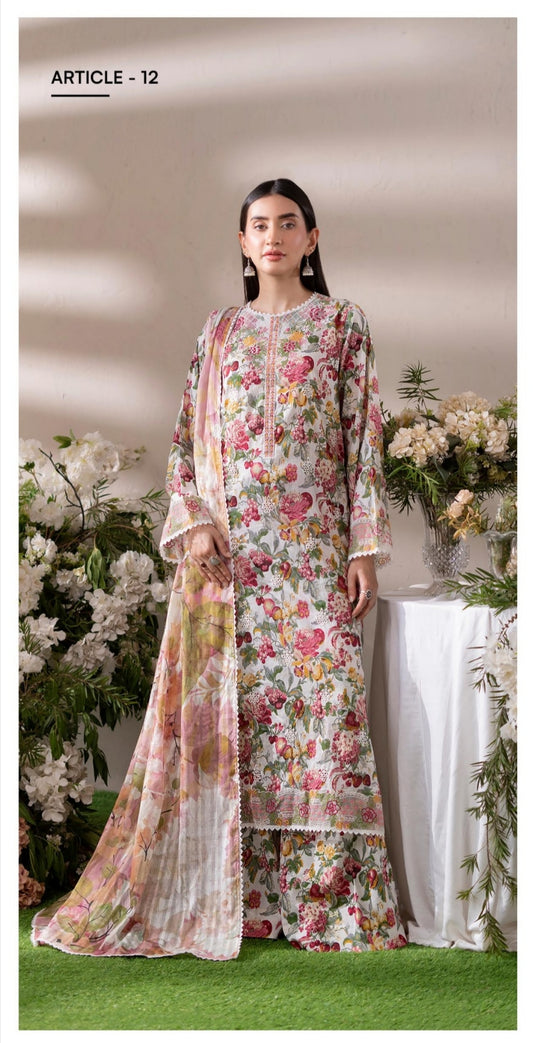 3PC Lawn Printed Suit – Harmony
