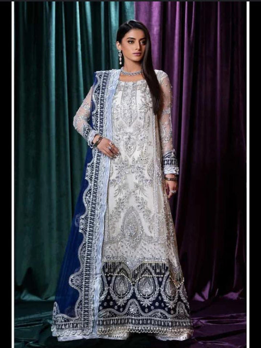 Adan Libas Luxury Bridal Wedding Dress – Heavy Embroidered Net & Silk (3PC Unstitched)