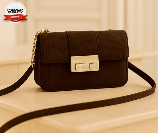 Stylish Side Bag with Chain Strap & Master Lock