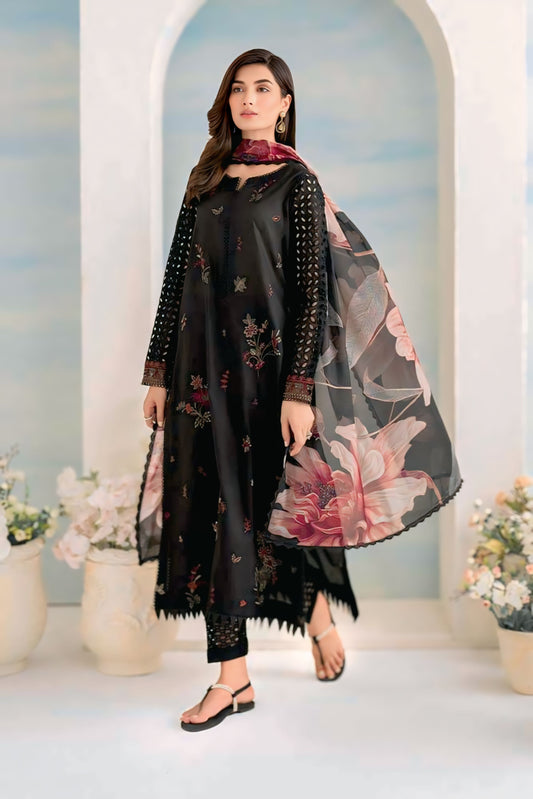 Iznik Luxury Lawn Collection – Embroidered 3PC Suit with Silk Digital Dupatta
