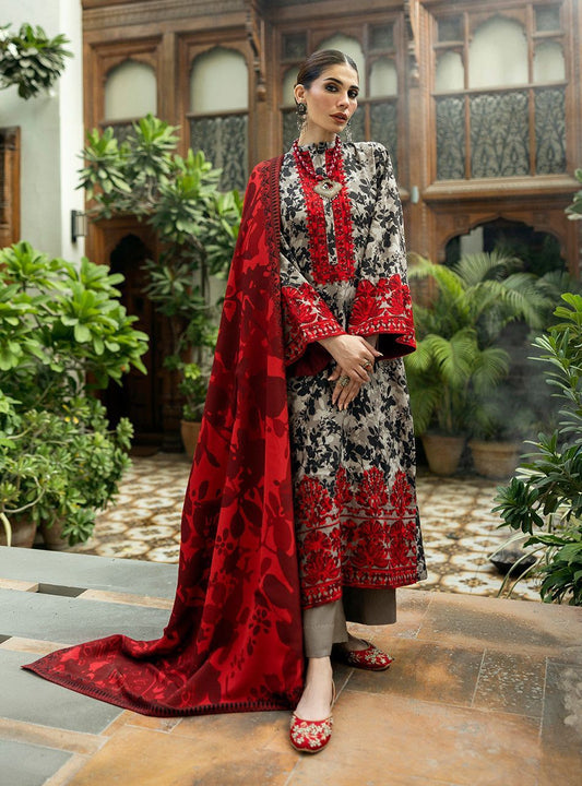Luxury Lawn 3PC Suit – Printed with Heavy Aari Embroidery