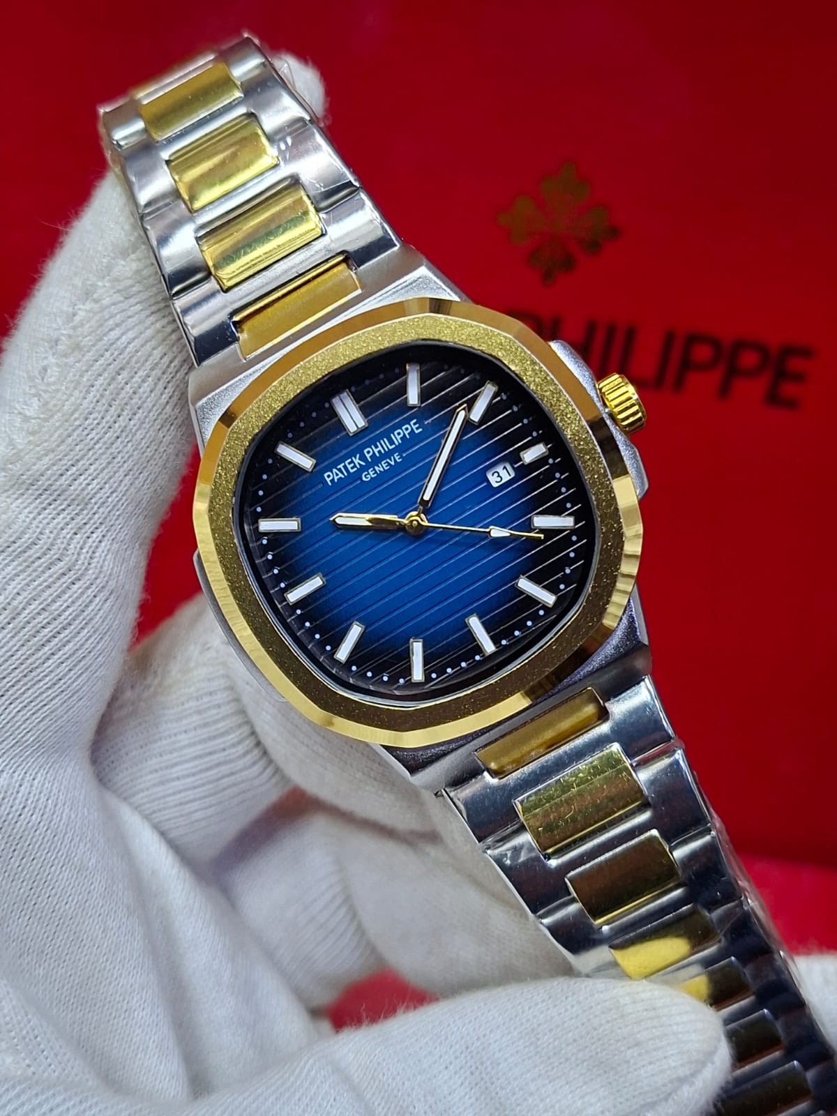 PATEK PHILIPPE Luxury Quartz Watch with Date & Butterfly Lock