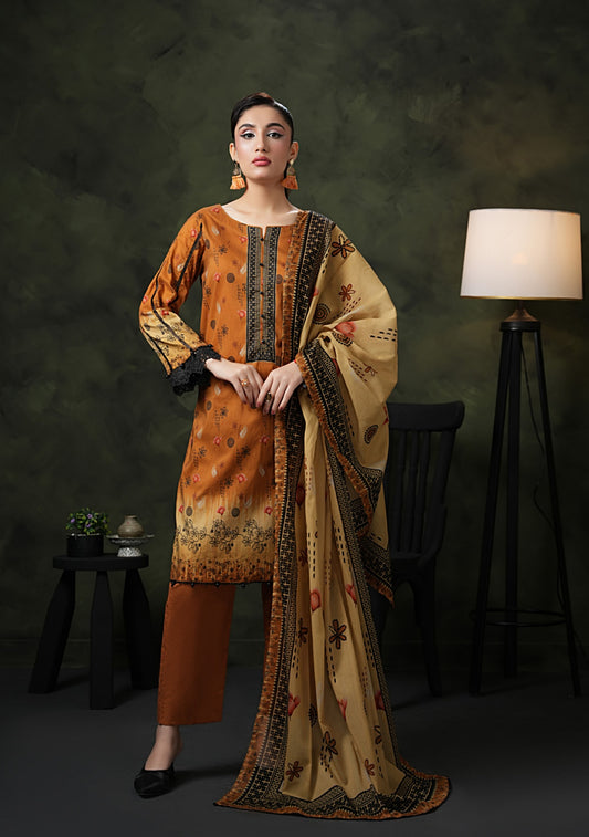 MTF Digital Printed Cotton Lawn Suit by Rose & Vogue – 3 Piece Collection