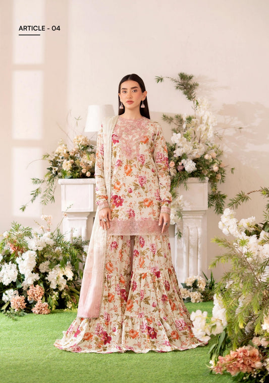 3PC Lawn Printed Suit – Soft Aura