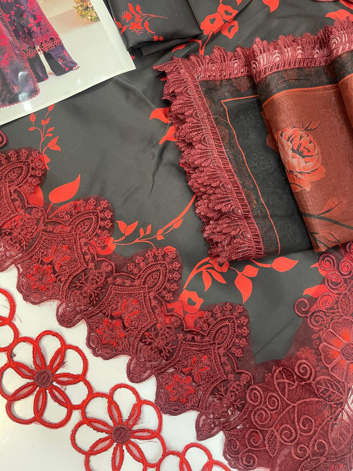 3PC Digital Printed Lawn Embroidered Suit