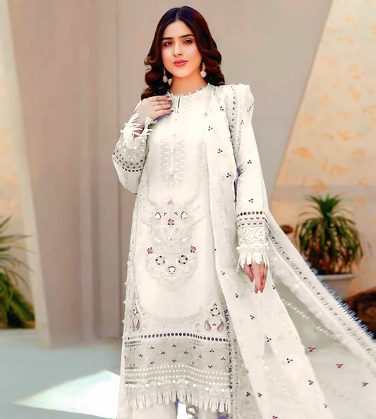 Agha Noor Luxury Organza 3-Piece Suit – Hand Embellished & Embroidered (High Quality)