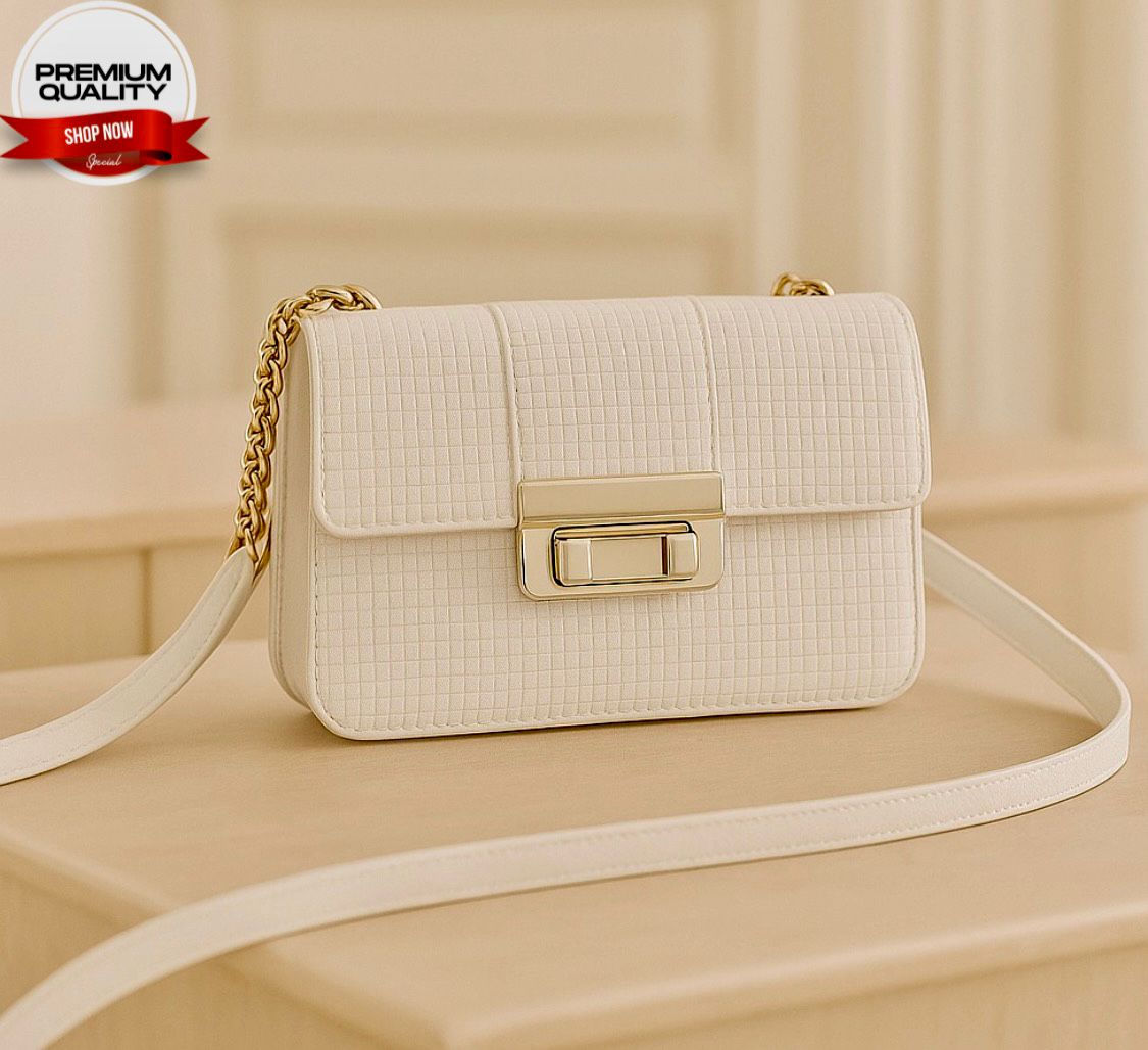 Stylish Side Bag with Chain Strap & Master Lock