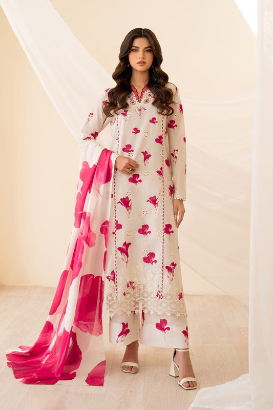 Iznik Lawn Collection | Printed Lawn 3PC Suit with Chiffon Dupatta